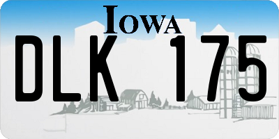 IA license plate DLK175