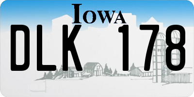IA license plate DLK178