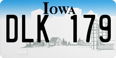IA license plate DLK179