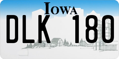IA license plate DLK180