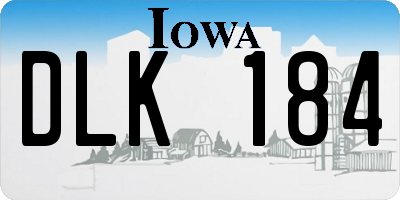 IA license plate DLK184