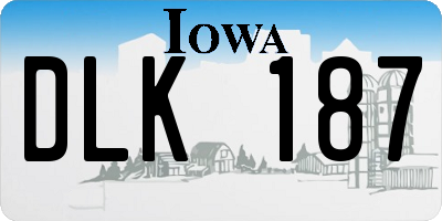 IA license plate DLK187