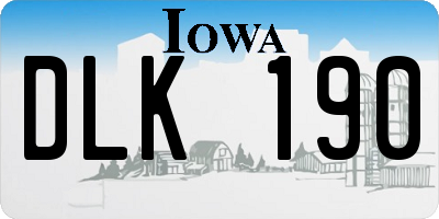 IA license plate DLK190
