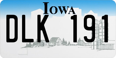 IA license plate DLK191