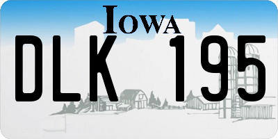 IA license plate DLK195
