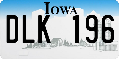 IA license plate DLK196