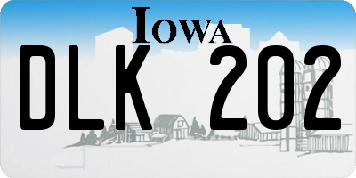 IA license plate DLK202