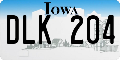 IA license plate DLK204