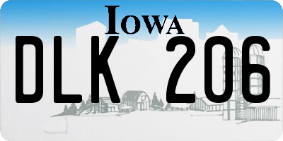 IA license plate DLK206