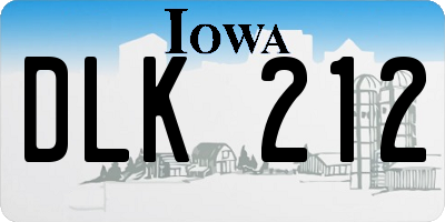 IA license plate DLK212