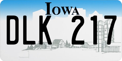 IA license plate DLK217