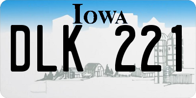 IA license plate DLK221