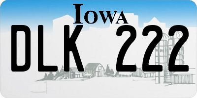 IA license plate DLK222
