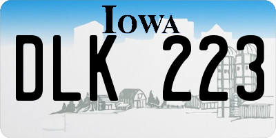 IA license plate DLK223