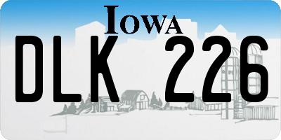 IA license plate DLK226