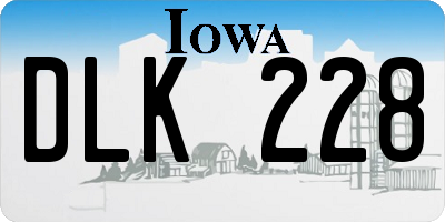 IA license plate DLK228