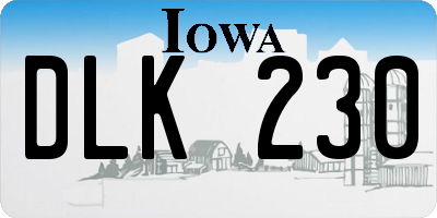 IA license plate DLK230