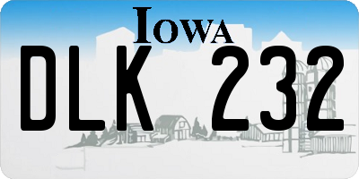 IA license plate DLK232
