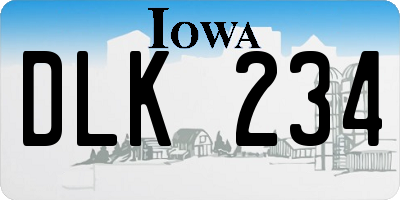 IA license plate DLK234