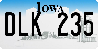 IA license plate DLK235