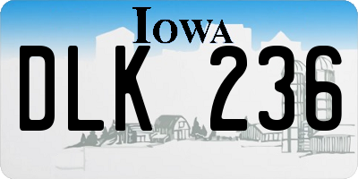 IA license plate DLK236