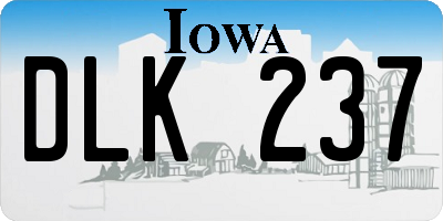 IA license plate DLK237