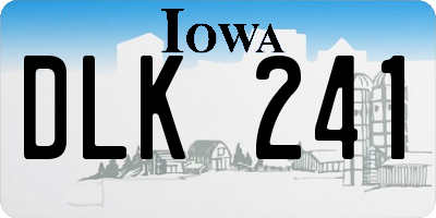 IA license plate DLK241