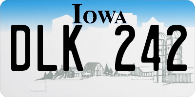 IA license plate DLK242