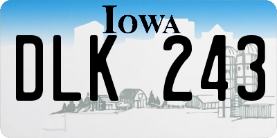 IA license plate DLK243