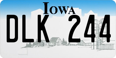 IA license plate DLK244