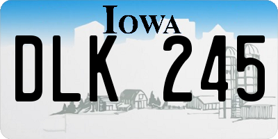 IA license plate DLK245