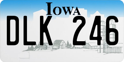 IA license plate DLK246