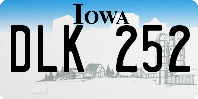IA license plate DLK252