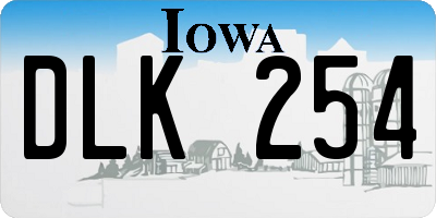 IA license plate DLK254