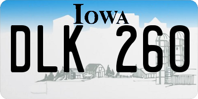 IA license plate DLK260