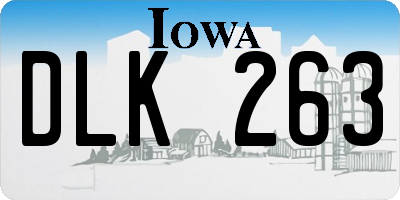 IA license plate DLK263