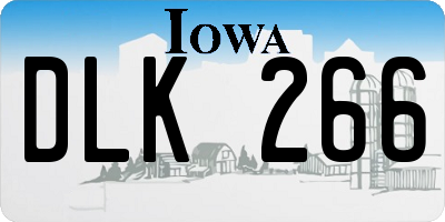 IA license plate DLK266