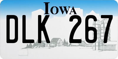 IA license plate DLK267
