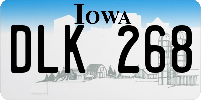 IA license plate DLK268