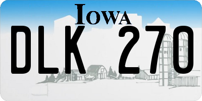 IA license plate DLK270