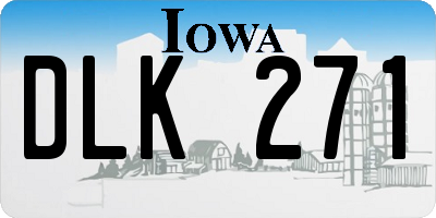 IA license plate DLK271
