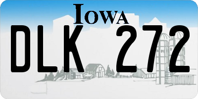 IA license plate DLK272