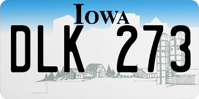 IA license plate DLK273