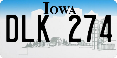 IA license plate DLK274