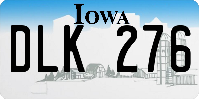 IA license plate DLK276