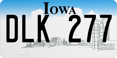 IA license plate DLK277