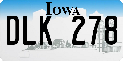 IA license plate DLK278