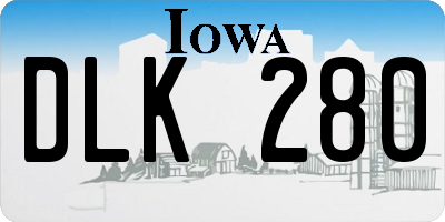 IA license plate DLK280