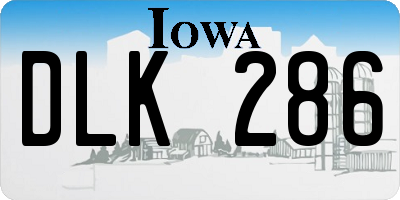 IA license plate DLK286