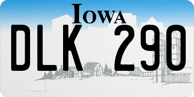IA license plate DLK290